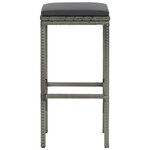 vidaXL Tabourets de bar avec coussins lot de 4 gris résine tressée