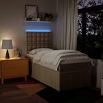 vidaXL Sommier à lattes de lit avec matelas Crème 100x200 cm Tissu