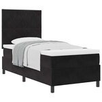 vidaXL Lit à ressorts avec matelas Noir 100 x 200 cm Velours