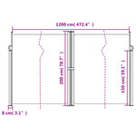 vidaXL Auvent latéral rétractable beige 200x1200 cm
