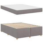 vidaXL Cadre de lit avec matelas Taupe 140 x 200 cm tissu