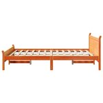 vidaXL Cadre de lit sans matelas cire marron 135x190cm bois pin massif