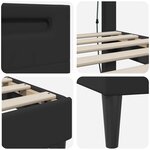 vidaXL Cadre de lit avec bandes LED Noir 160 x 200 cm Simili cuir