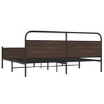 vidaXL Cadre de lit en métal sans matelas chêne marron 193x203 cm