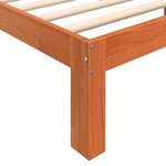 vidaXL Cadre de lit Marron cire 200 x 200 cm Pin en bois massif