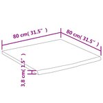 vidaXL Dessus de table 80x80x3 8 cm carré bois massif d'acacia