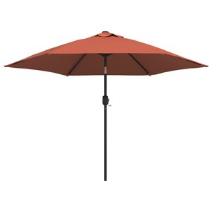vidaXL Parasol de jardin avec lumières LED et mât en acier terre cuite