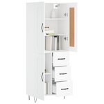 vidaXL Buffet haut Blanc 69 5x34x180 cm Bois d'ingénierie