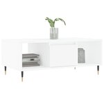 vidaXL Table basse Blanc 90x50x36 5 cm Bois d'ingénierie