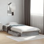 vidaXL Cadre de lit avec tiroirs sans matelas sonoma gris 75x190 cm
