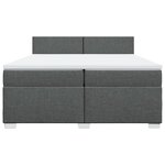 vidaXL Sommier à lattes de lit avec matelas Gris foncé 200x200cm Tissu