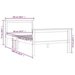 vidaXL Cadre de lit Bois de pin massif 90x200 cm