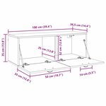 vidaXL Meuble mural Bois ancien 100 x 36.5 x 35 cm Bois d'ingénierie