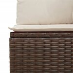 vidaXL Canapé d'angle de jardin avec coussins marron résine tressée