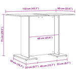 vidaXL Table à manger vieux bois 110 x 60 x 75 cm bois ingénierie