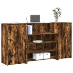 vidaXL Bureau de réception chêne fumé 200x50x103 5cm bois d'ingénierie
