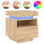 vidaXL Armoire de chevet avec lumières LED chêne sonoma 40x39x48 5 cm