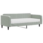vidaXL Lit de jour avec matelas gris clair 100x200 cm velours