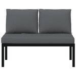 vidaXL Banc de jardin avec coussins noir aluminium