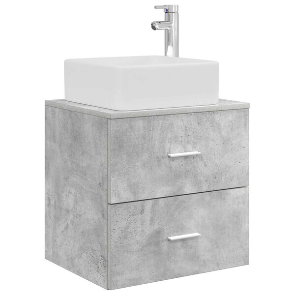 vidaXL Vanité de lavabo mural Gris béton 49 5 x 41 x 63 cm