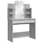 vidaXL Coiffeuse avec lumières LED sonoma gris 96x40x142 cm