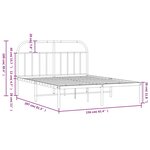 vidaXL Cadre de lit métal sans matelas avec tête de lit noir 150x200cm
