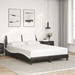 vidaXL Cadre de lit sans matelas noir et blanc 140x200 cm similicuir