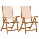 vidaXL Chaises pliables de jardin lot de 2 bois d'acacia et textilène