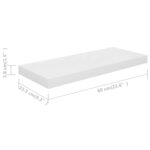 vidaXL Étagère murale flottante Blanc brillant 60x23 5x3 8 cm MDF