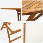 vidaXL Ensemble de salle à manger pour jardin Pliant 5 Pièces Blanc crème