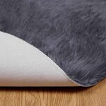 vidaXL Tapis en Peau de Mouton Synthétique Anthracite 120 x 120 cm