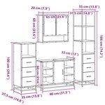 vidaXL Ensemble meubles salle de bain 4 Pièces chêne fumé bois ingénierie