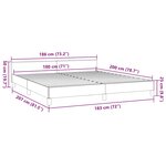 vidaXL Cadre de lit sans matelas gris clair 180x200 cm tissu