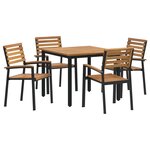 vidaXL Ensemble de Repas de Jardin 5 Pièces en Bois Massif d'Acacia et Métal