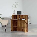 vidaXL Bureau de réception vieux bois 100x50x103 5cm bois d'ingénierie