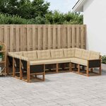 vidaXL Ensemble de canapés d'extérieur 9 Pièces Naturel et Beige