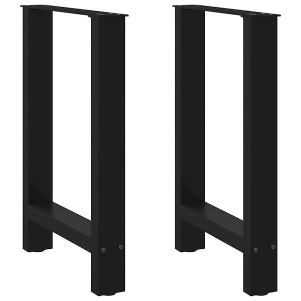 vidaXL Pieds de table à manger Noir 2 pièces 60 x (72-73) cm Acier