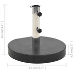 vidaXL Socle de parasol Granite 28 5 kg Rond Noir
