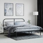 vidaXL Cadre de lit métal sans matelas et tête de lit noir 180x200 cm
