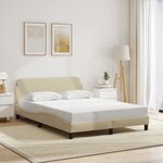 vidaXL Cadre de lit sans matelas crème 140x190 cm tissu