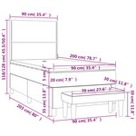 vidaXL Sommier à lattes de lit et matelas Gris foncé 90x200 cm Velours