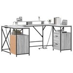 vidaXL Bureau Gris Sonoma 182 x 101 x 87 5 cm Bois d'ingénierie