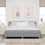 vidaXL Lit à ressorts avec coussin Gris clair 180 x 200 cm tissu
