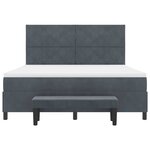 vidaXL Lit à ressorts avec tête de lit Gris foncé 200 x 180 cm Velours