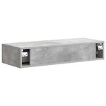 vidaXL Table d'appoint murale Gris béton 87 5 x 34 5 x 17 cm