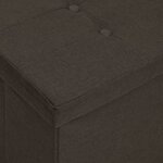 Banc banquette de rangement pliable 110 x 38 x 38 cm lin synthétique marron foncé 02_0010897