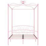 vidaXL Cadre de lit à baldaquin sans matelas rose métal 140x200 cm