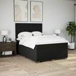 vidaXL Sommier à lattes de lit avec matelas Noir 160x200 cm Tissu