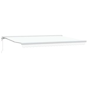 vidaXL Auvent Rétractable Blanc 500 × 300 cm Tissu  Métal