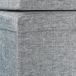 Tabouret pouf banquette de rangement pliant en lin 114 cm gris 13_0002783_2